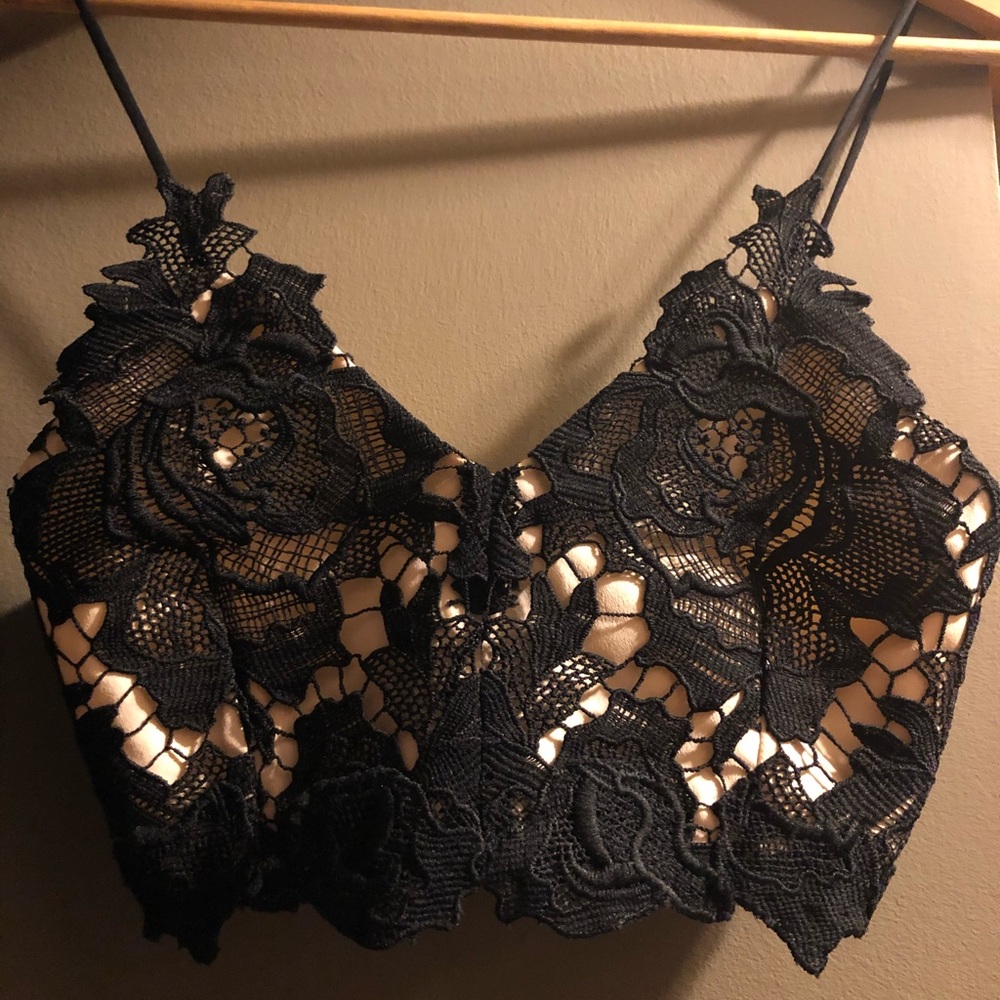 Designer Rime Arodaky crop top from Shopbop.  Black with Beige lining (XS) NWOT - Picture 7 of 7